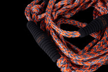 Load image into Gallery viewer, 25&#39; Pro Surf Rope w/ Handle Black &amp; Orange
