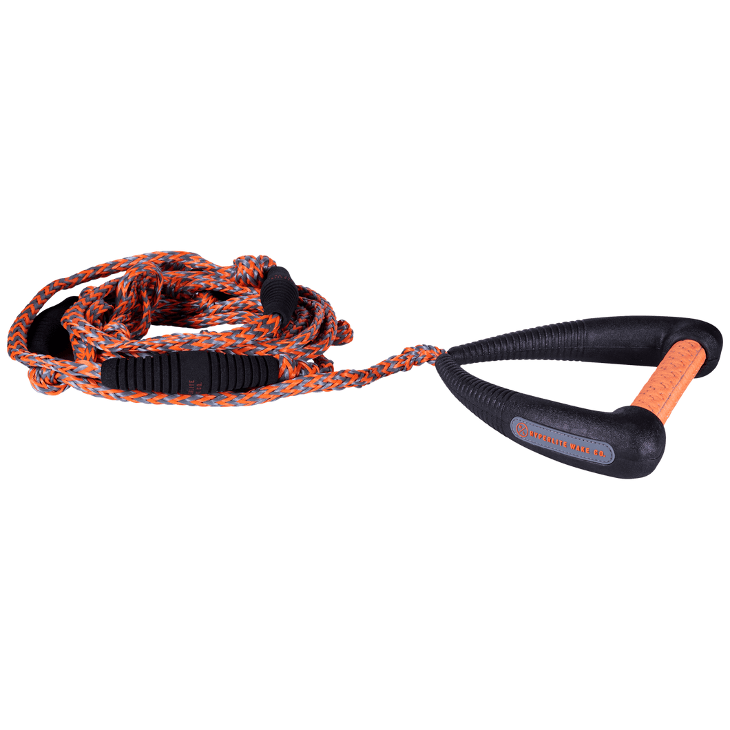 25' Pro Surf Rope w/ Handle Black & Orange